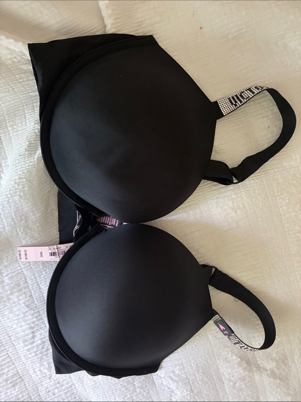 Victoria's Secret Black Padded Bra with Embellished Straps